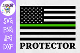 Thin Green Line American Flag SVG - Protector